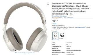 Sennheiser Accentum Plus Wireless voor €121,53 bij Amazon