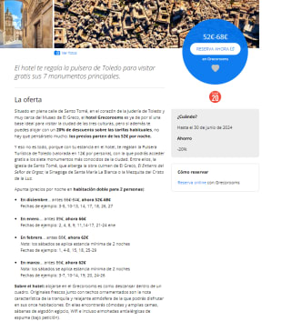 Noche en el hotel GrecoroomsToledo y visita 7 monumentos gratis desde 52€