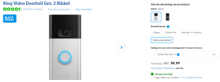 Ring Video Doorbell 2 Zilver/Zwart voor €59,99 bij Coolblue