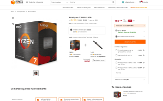AMD Ryzen 7 5800X 3.8GHz a tan solo 156,38€