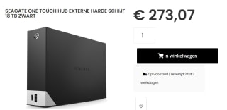 Seagate One Touch Hub 18TB Zwart voor €273,07 bij Caps