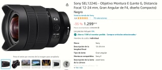 Sony FE 12-24mm F/4.0 G voor €1.149 bij Amazon