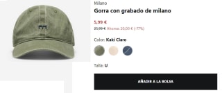 Gorra con grabado Milano por 5.99€