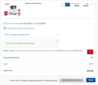Monsieur Cuisine Smart 1200 W por 279,99€