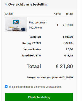 Eigen Foto op canvas - 100 x 70 voor €21,80 bij Fotoproducten