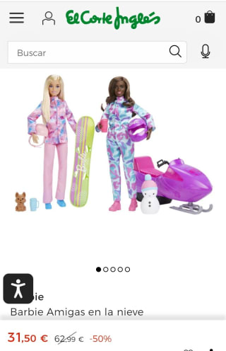 Barbie Amigas en la nieve por 31,50€.
