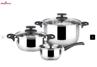 Batería de cocina Magefesa Style 5 Piezas Especial Inducción 2 Ollas 1 Cazo Inox por solo 26€