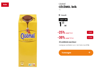 Cécémel chocomelk vanaf €0,86 bij Colruyt