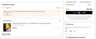 Xiaomi Poco Pad de 8GB/256GB por 186,33€