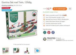 Domino Set met Trein, 129dlg. voor €10 bij Lobbes
