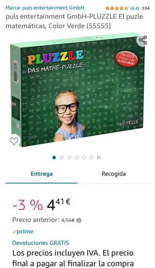 Puzle clase de matemáticas 500 piezas por 4,41€
