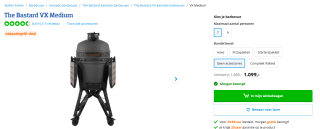The Bastard kamado barbecue VX Medium Complete voor €1.099 bij Coolblue