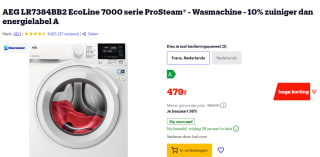 AEG LR73842 7000 serie Prosteam Wasmachine 8 KG voor €479 bij Bol.com