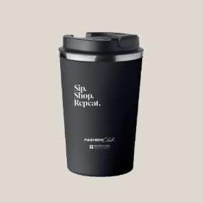 Gratis refill coffee cup voor gratis koffie bij Coffee Company bij Batavia Stad Lelystad bij inschrijven als Fashion Club Member