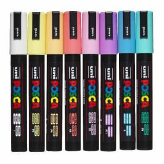 POSCA acrylmarker set - medium PC-5M - pastel - 8 stuks voor €22,50 bij Pipoos