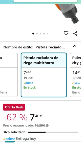 Gardena Pistola de Riego por 7,40€.