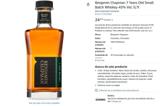 Benjamin Chapman 7 Years Old Small Batch Whiskey 45% Vol. 0,7l por 24,38€