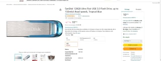 SanDisk 128GB Ultra Flair USB 3.0 Flash Drive por 10.70€