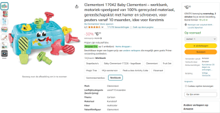 Clementoni 17042 Baby Clementoni – werkbank voor €6,99 bij Amazon