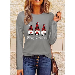 Camiseta manga larga de mujer navideño por $41.13 en LightinThebox