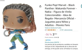 Figura Funko Pop! Marvel - Black Panther: Wakanda Forever - Nakia por 3,90€