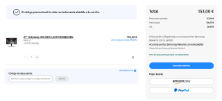 Monitor Samsung 27" Odyssey G5 G51C Panel VA LS32CG510EUXEN por 153€