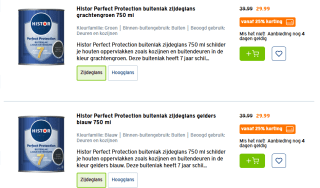 25% korting op alle verf, beits en mengverf van Histor bij de Gamme