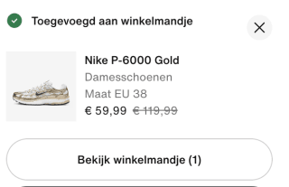 Nike P-6000 Gold sneaker voor €59,99