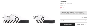 Zapatillas Off-White low vulcanized por 100€ en negras y blanco