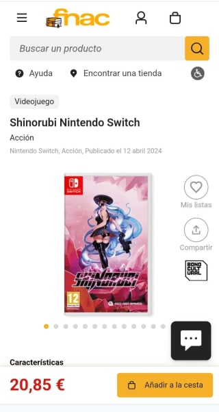 Shinorubi Nintendo Switch por 20,85€(socios)