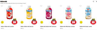Alle smaken Muller milk voor €0,99 bij Dirk
