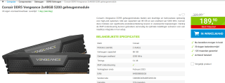 Corsair DDR5 Vengeance 2x48GB 5200 geheugenmodule voor €189,90 bij Megekko
