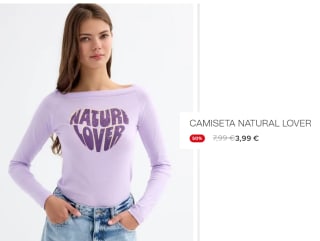 Camiseta de Manga Larga de Mujer Natural Lover por 3.99€