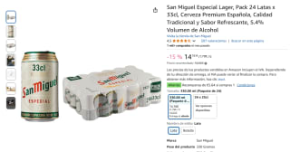 Pack 24 latas San Miguel Especial Lager por 8,52€
