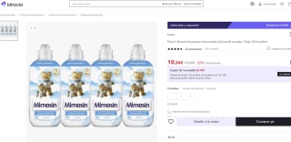 Pack 4- Mimosín Suavizante Concentrado Caricias 56 Lavados- (Total: 224 lavados) por 10,26€ (cuenta nueva por 6,616€)