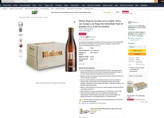 Cerveza Mahou Reserva con un Sabor Único Cuerpo y Toque de Intensidad Pack 24 Botellas 33 cl por 23,99€