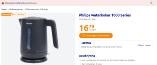 Philips 1000 series Essentials collection waterkoker voor €17,95 bij de Action