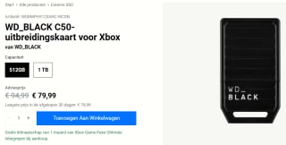 WD 196370 WD Black Game C50 XBOX 512GB + één maand gratis Xbox Game Pass Ultimate voor €79,99 bij Western Digital