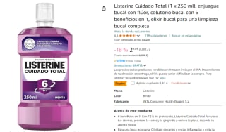 Listerine Cuidado Total 250 ml por 1,98€