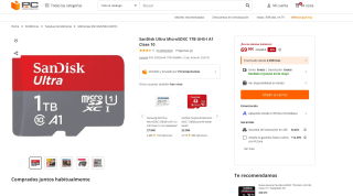 SanDisk Ultra MicroSDXC 1TB UHS-I A1 Clase 10 por solo 69,90€