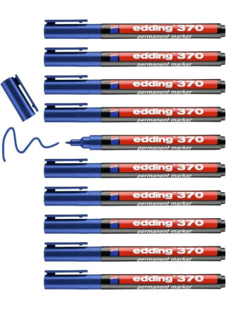 Pack de 10 Rotuladores edding 370 azul por 7,40€.