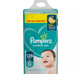 Fralda Infantil da Pampers com 128 unid - R$ 261
