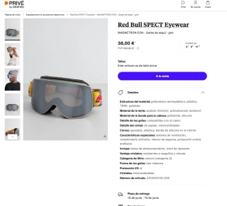 Gafas Red Bull SPECT Eyewear MAGNETRON EON de esquí gris por solo 38€