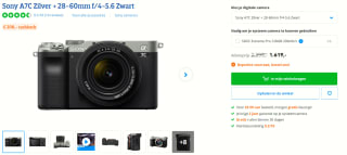 Sony Alpha A7C + 28-60mm Zilver voor €1.619 bij Coolblue