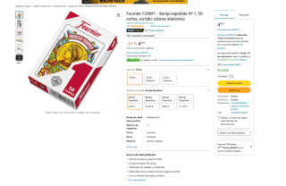 Baraja española Fournier 50 cartas por solo 4,40€