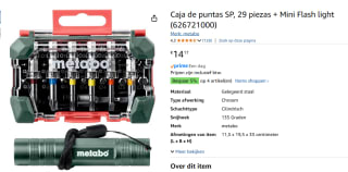 Metabo 626721000 29-delig Bit-Box "SP" incl. zaklamp voor €14,17 bij Amazon