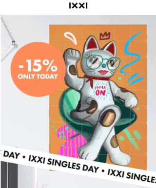 15% korting op alle IXXI's