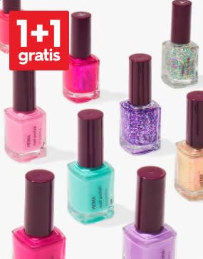 1+1 gratis op nagel- en gellak bij HEMA