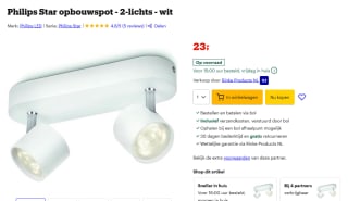 Philips Star opbouwspot - 2-lichts voor €23 bij Bol