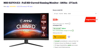 MSI G27C4 E3 27" Curved gaming monitor voor €119 bij Bol
